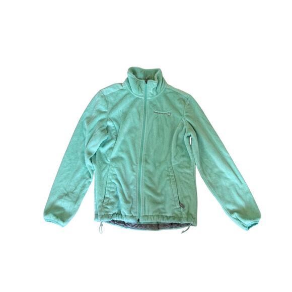 Free country fleece zip up sweatshirt in light blue/green jacket soft warm wintr - Picture 1 of 6